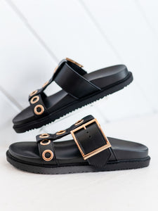 Rozalia Smooth Black Sandal by Chinese Laundry