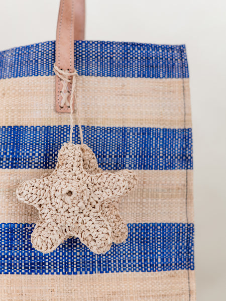 Starfish Straw Bag w/ Crochet Starfish Charm