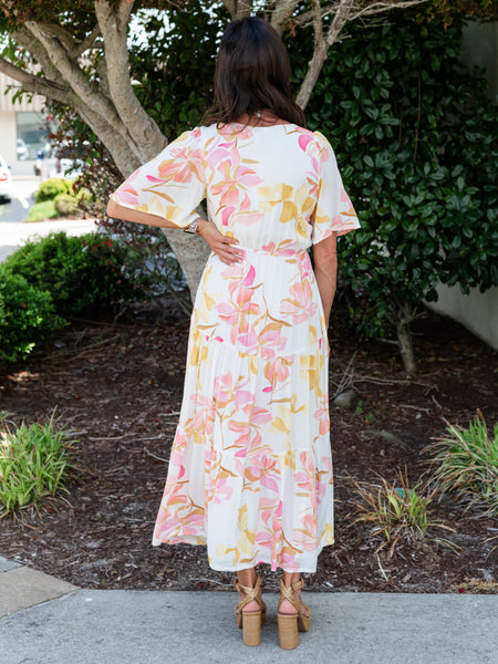 Kat Golden Hour Floral Dress Sandstone by Z Supply