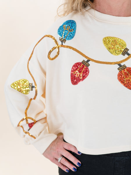 Christmas Lights Sequin Top by Peach Love Ca