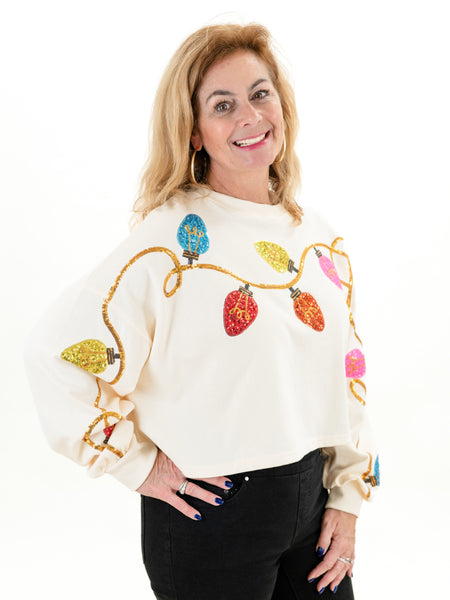 Christmas Lights Sequin Top by Peach Love Ca