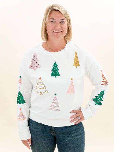 Embroidered Christmas Tree Top by Coastal Couture