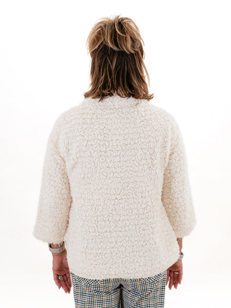 3/4 Sleeve Mock Neck Top Winter White by Multiples