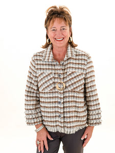 Triple Fringe 3/4 Sleeve Jacket by Multiples