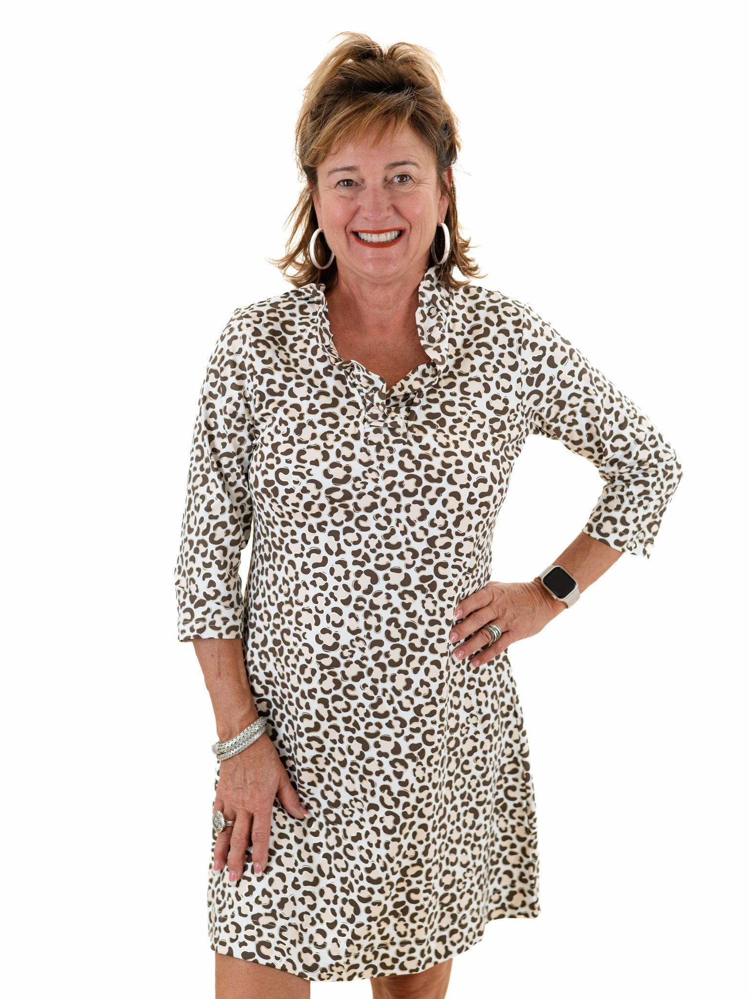 Popped Collar Animal Print Dress by Lulu B