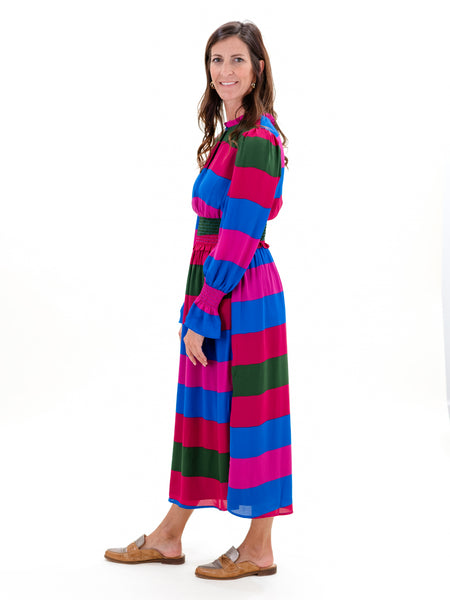 Saige Striped Ria Smocked Maxi Dress by Sugar Lips