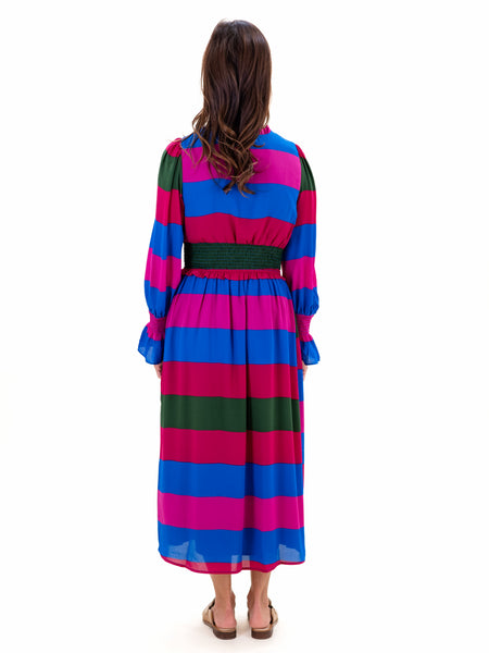 Saige Striped Ria Smocked Maxi Dress by Sugar Lips