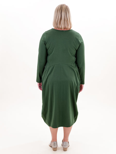 Knit Bubble Dress Olive by Orientique