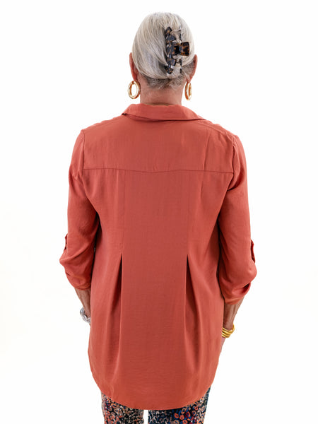 Air Flow Tunic w/ Collar Rust by Renuar