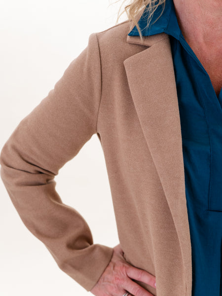 Brushed Knit Jacket Tan by Renuar