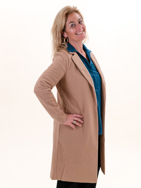 Brushed Knit Jacket Tan by Renuar