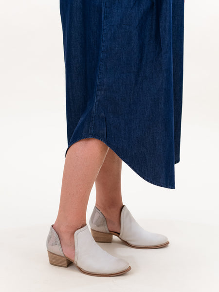 Roll Up Sleeve Denim Maxi by Boho Chic