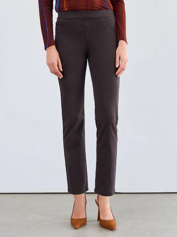Pull-On Straight Ankle Denim Rich Brown by FDJ