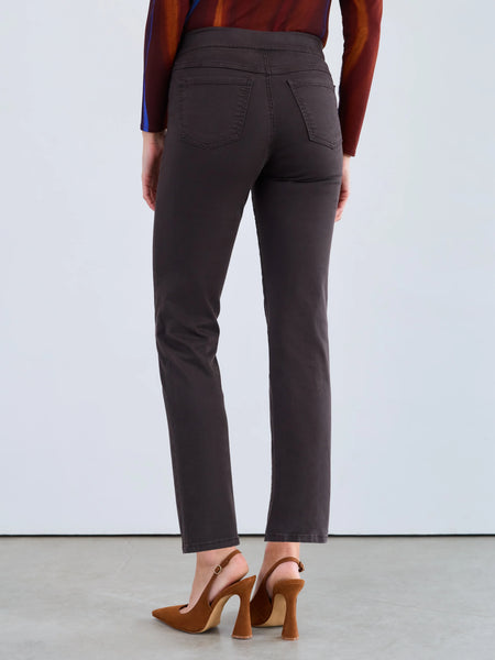 Pull-On Straight Ankle Denim Rich Brown by FDJ
