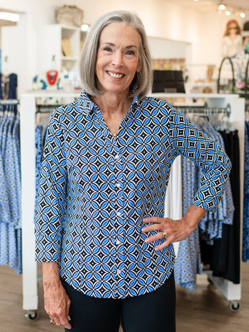 3/4 Sleeve Button Up GDSB by Lulu B