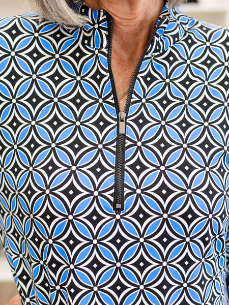 Geo Print Zip Dress GDSB by Lulu B