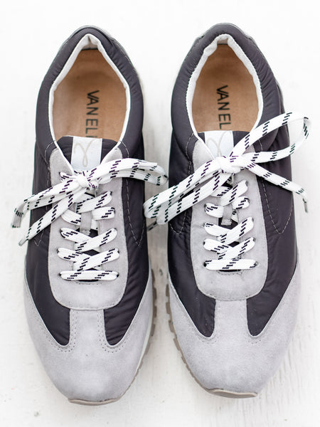 Fifi Grey Suede/Cinder Nylon by Vaneli