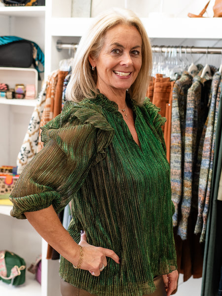 Senoviah Shiny Ruffle Blouse by Sugarlips