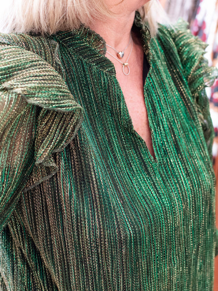 Senoviah Shiny Ruffle Blouse by Sugarlips