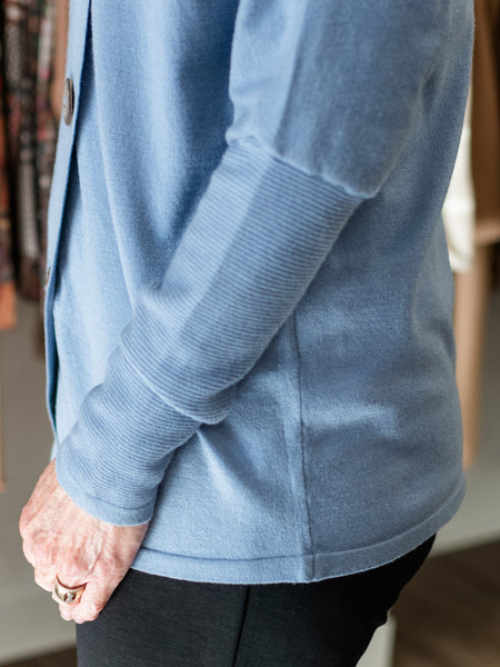 Asymmetrical Button Cowl-Neck Top by Lulu B