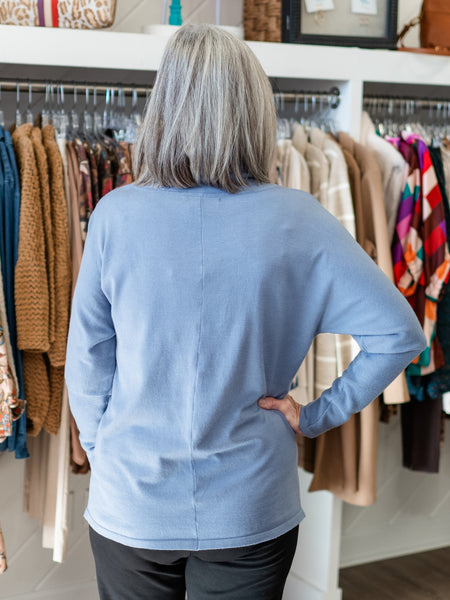 Asymmetrical Button Cowl-Neck Top by Lulu B