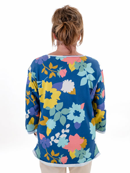 Notched Neck Floral Print Top by Tru Luxe