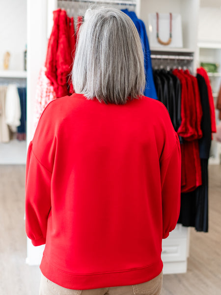 Puff Sleeve Top Red by Jodifl