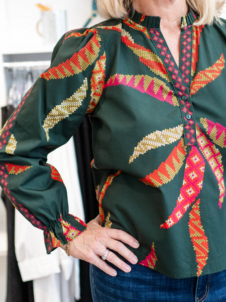 Ashley Top Forest Stitch by Maude