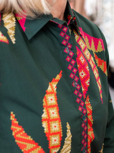 Eliza Dress Forest Stitch by Maude