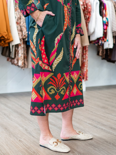 Eliza Dress Forest Stitch by Maude