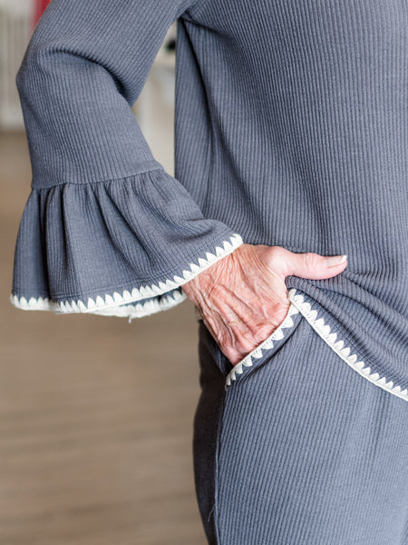 Drawstring Wide Leg Ankle Pant by Multiples