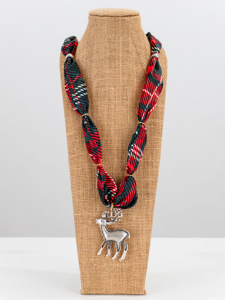 Santa Deer Scarf Necklace by Stella Bella
