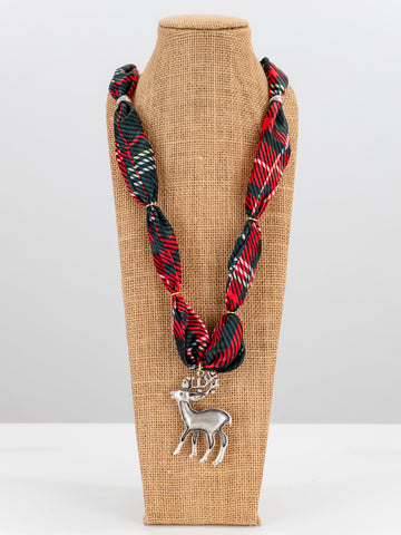 Santa Deer Scarf Necklace by Stella Bella