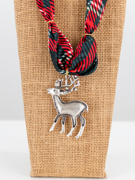 Santa Deer Scarf Necklace by Stella Bella