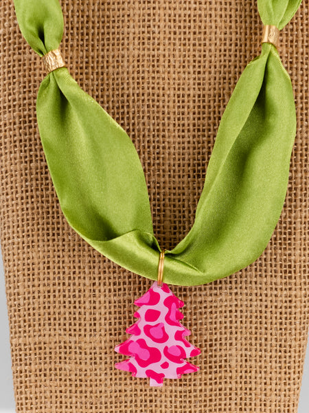 Cheetah Tree Scarf Necklace by Stella Bella