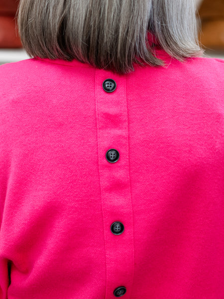 Cowl Neck Buttonback Tunic Fuchsia by Boho Chic