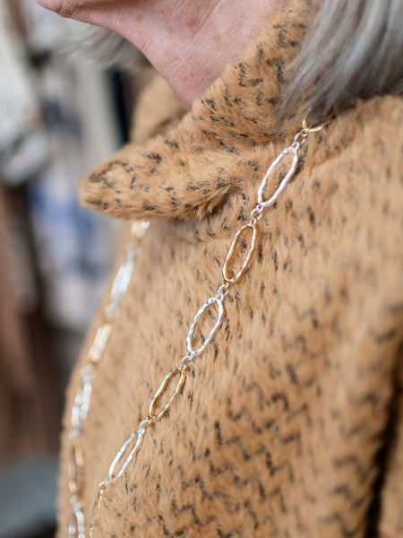 Chevron Drop Shoulder Top Taupe by Boho Chic