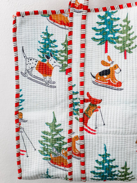 Snow Paws Holiday Tote Bag