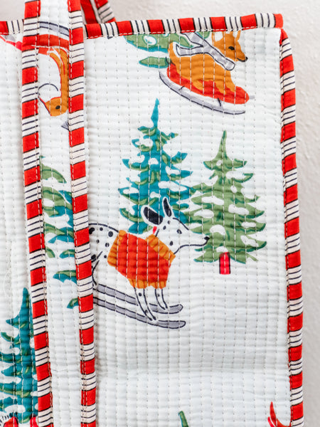 Snow Paws Holiday Tote Bag