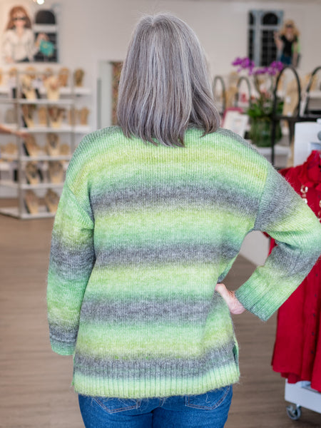 Ombre Striped Sweater Light Olive by Multiples