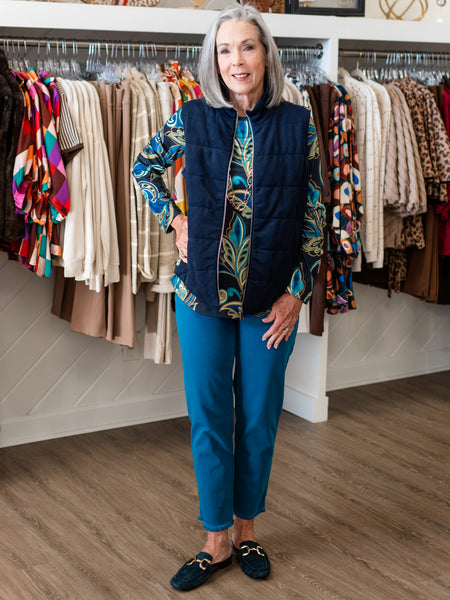 Quilted Knit Vest Midnight by Multiples