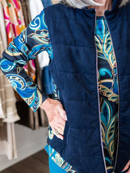 Quilted Knit Vest Midnight by Multiples