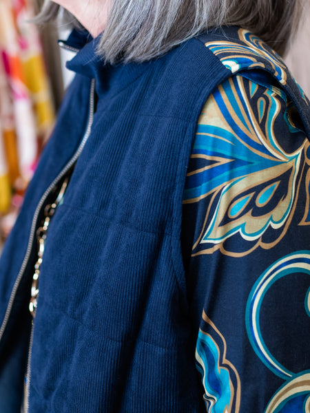 Quilted Knit Vest Midnight by Multiples