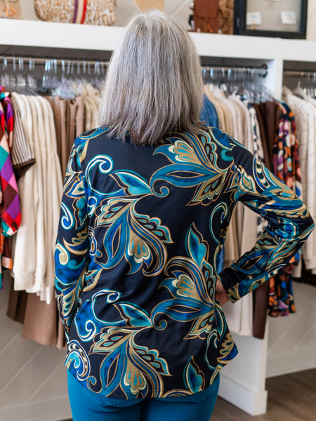 Print Slub Knit Top by Multiples