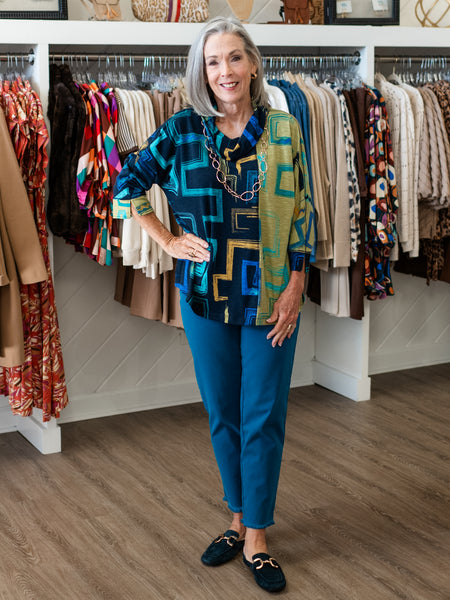 Print Slub Knit Turtleneck by Multiples