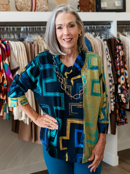 Print Slub Knit Turtleneck by Multiples