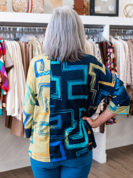 Print Slub Knit Turtleneck by Multiples