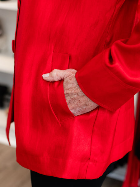 Shimmer Button Front Jacket by Multiples