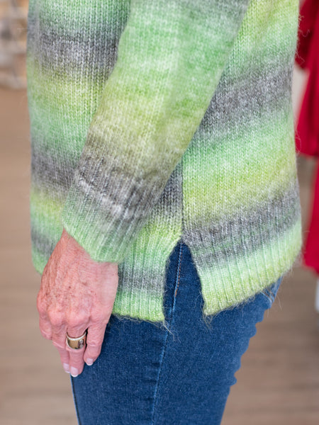 Ombre Striped Sweater Light Olive by Multiples