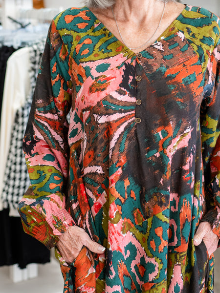 Diamonds VNeck L/S Dress by Orientique